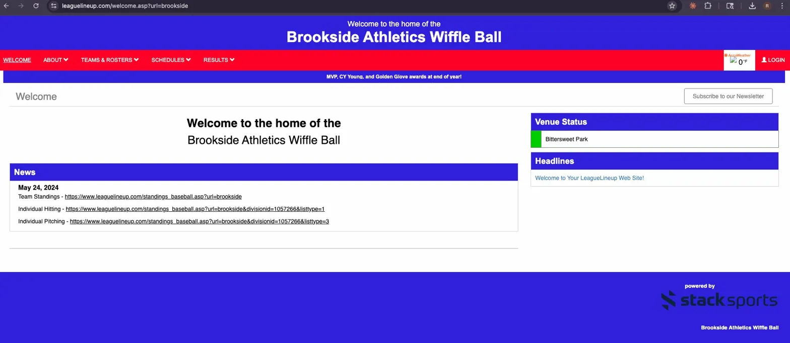 LeagueLineup home page